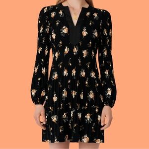Maje Rockol Floral Black Dress